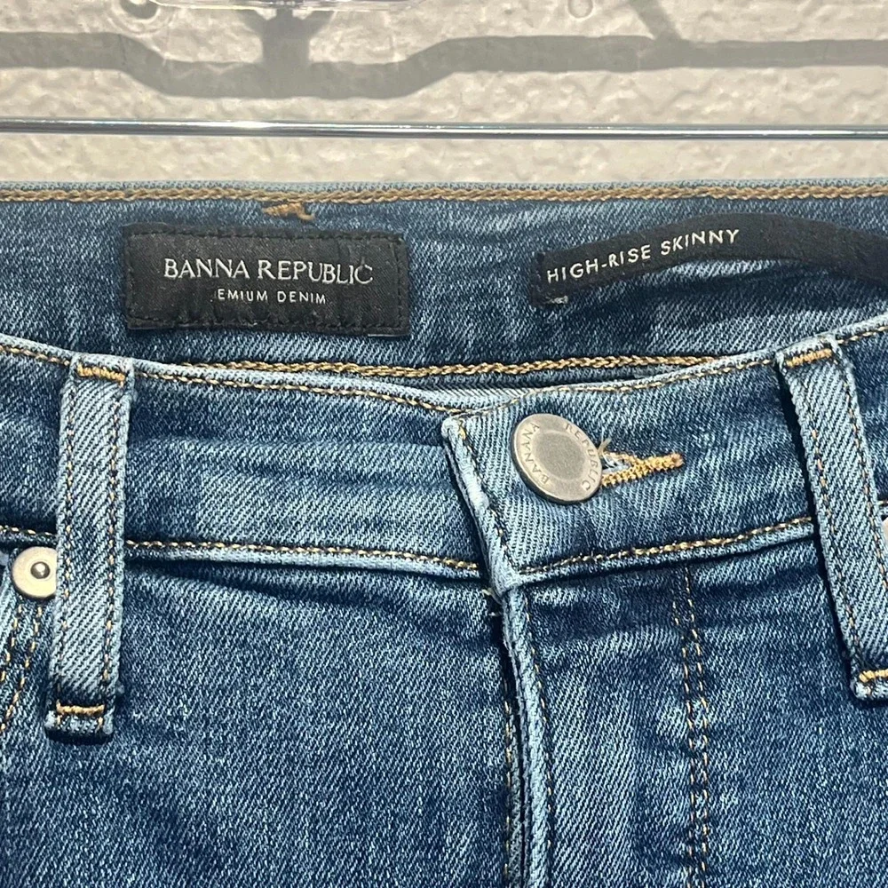 Banana Republic Jeans Womens 29 Blue Denim Medium Wash High Rise Skinny Leg - Picture 3 of 15